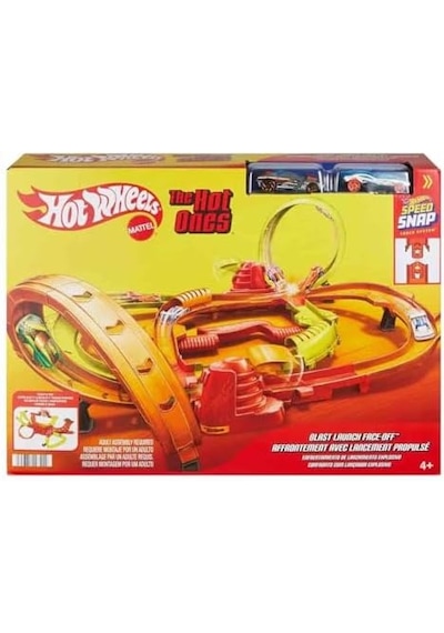 Hot Ones Turbo Oyun Parkuru, 1:64 Ölçekli 2 Araç Ve Kolayca Birleştirilebilen Pistle Başa Baş Yarış Ve Akrobasi, Jfh35 3500