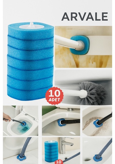 10 Adet Köpüren Yedek Sünger Kullan At - Mekanızma Dahil Değildir Mavi