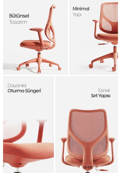 Seul Ergonomik Çalışma Sandalyesi - Turuncu Seul Ergonomik Çalışma Sandalyesi - Turuncu