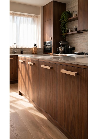 Wholewood Zen Ahşap Mobilya Kulpu, Kayın Ağacı, Krem, 128 Mm, Mat Vernik