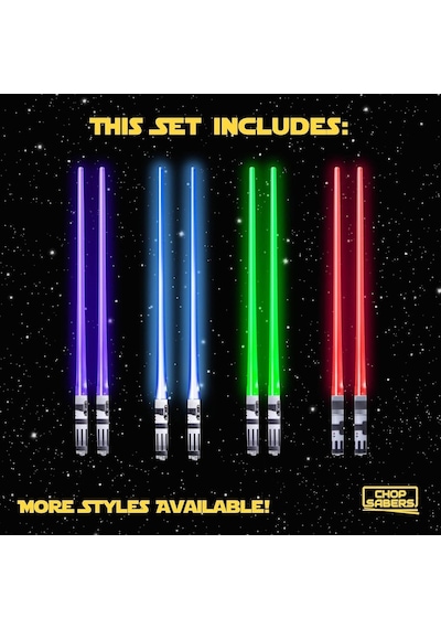 Valkyrie 8 Parça Led Işıklı Chopstik Işık Kılıcı Yemek Çubukları Star Wars Tema Çöpstik Çok Renkli