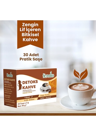 Fibrelle Hindiba Kahvesi Detox 30 Adet 3 Gr Kutu Saşe 90 G Çözünebilir