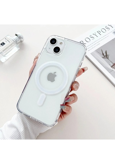 Apple Uyumlu iPhone 15 Kılıf Sararmaz Sert Şeffaf Magsafe Özellikli