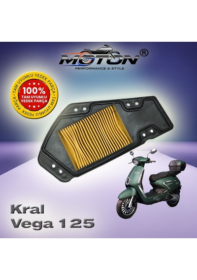 Kral Vega 125 Tam Uyumlu Yüksek Performanslı Hava Filtresi