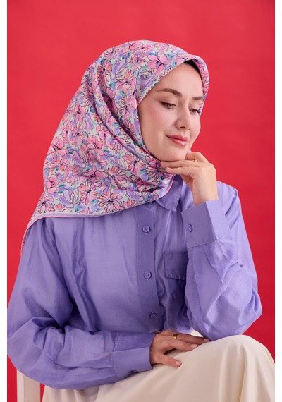 Silk Home Twill İpek Eşarp 11477-40 Ekru, Lila, Leylak, Pembe, Somon, Yeşil
