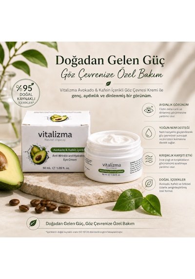 Avokado & Kafein Göz Çevresi Bakım Kremi 50 Ml Nemlendirici & Kırışıklık Karşıtı