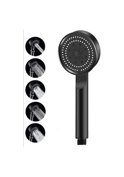 Sardıcı 5 Fonksiyonlu Duş Başlığı Ve Siyah Duş Hortumu 150 Cm Set Siyah