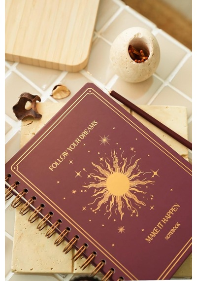 Bullet Journal Edition A5 15x21 Cm Spiralli Noktalı Tarihsiz Not Defteri Güneş