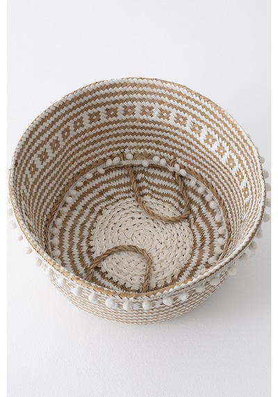 Meander El Örme Rafya Çok Amaçlı Kulplu Sepet 40cm 8992 Natural