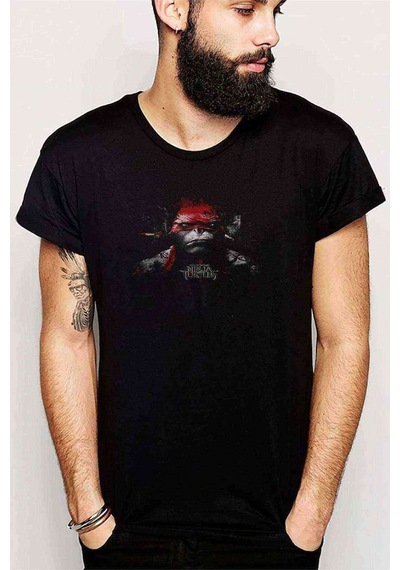 Teenage Mutant Ninja Turtles Baskılı Siyah Erkek Tshirt