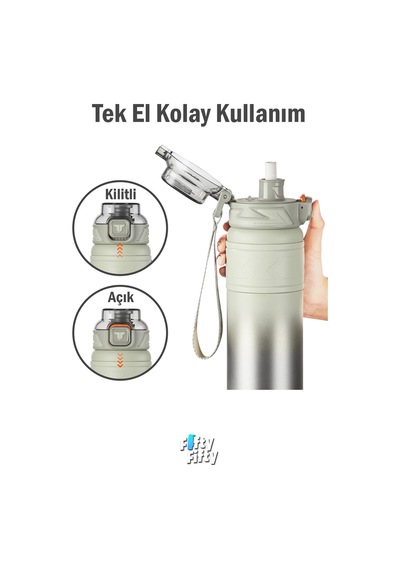 Tkk 900 Ml Çelik Termos Çift Kullanım Pipetli/rahat İçim -12/24 Sıcak-soğuk- Yalıtım -tkk2025new900ml Gri