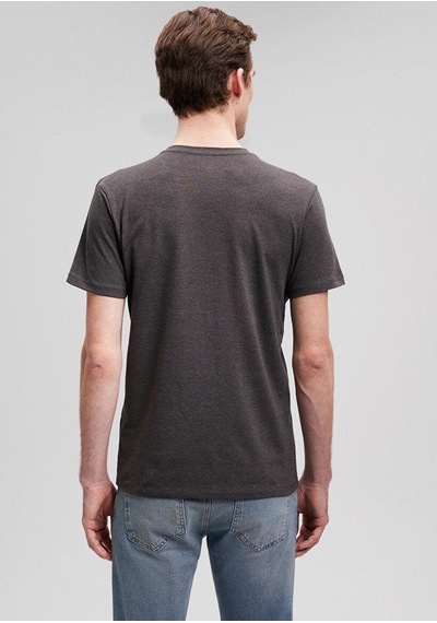 Mavi Erkek Stretch V Yaka Tişört Koyu Gri Melanj 061748-24398 Gri