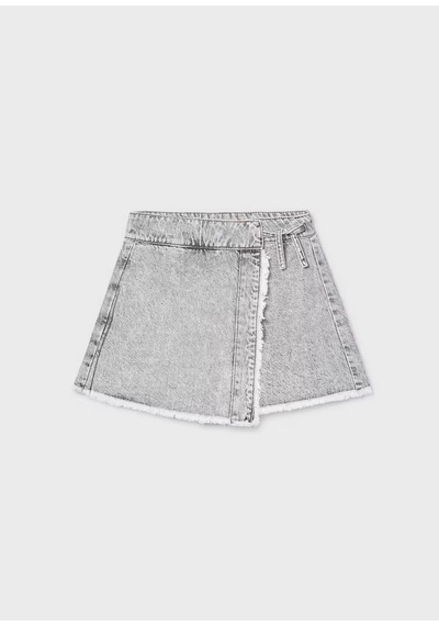 Mayoral Kız Çocuk Denim Şort Etek 6903 Gri