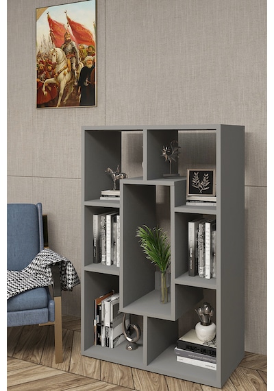 Dekoratif Kitaplık,iskandinav Kitaplık,aksesuar Köşesi,portatif Minifix Kurulum Antrasit Dekoratif Kitaplık,iskandinav Kitaplık,aksesuar Köşesi,portatif Minifix Kurulum Antrasit