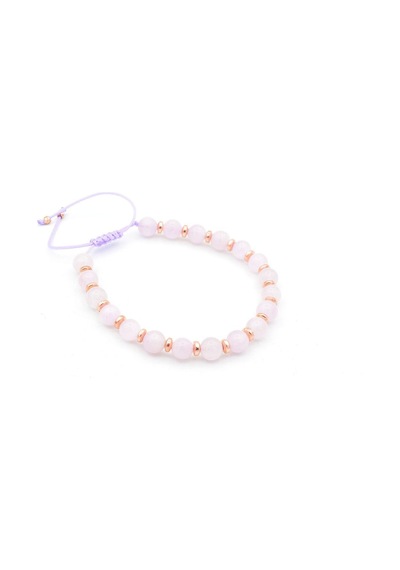 Murty99 Makrome Model Hakiki Kunzit Taşı Bileklik 6.5 Mm Pembe
