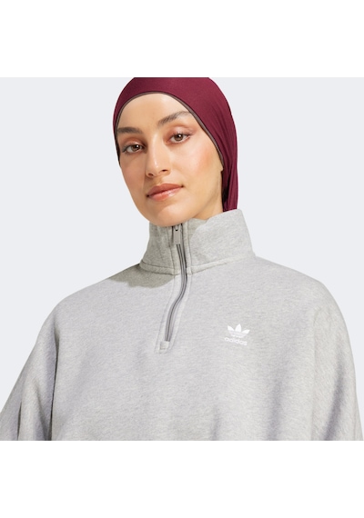 adidas Essentials Fleece Kadın Gri Sweatshirt Düz Iy9681 Gri