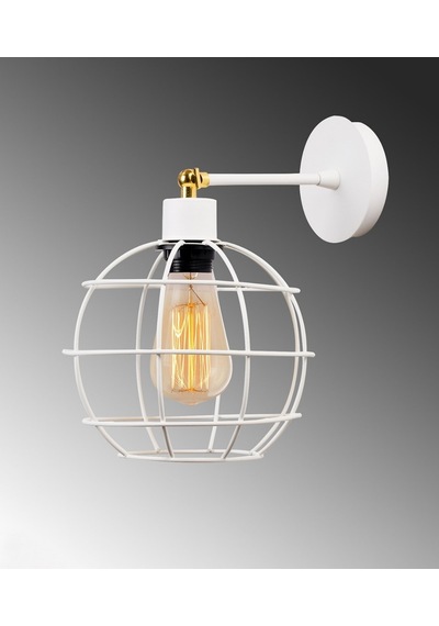 Mylights Retro Rustik Beyaz Dünya Aplik Rustik Retro Mafsalı Apl Beyaz