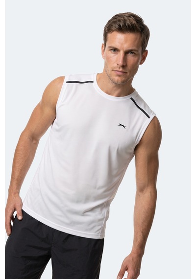 Slazenger Rexıs Erkek Kolsuz Beyaz Tişört