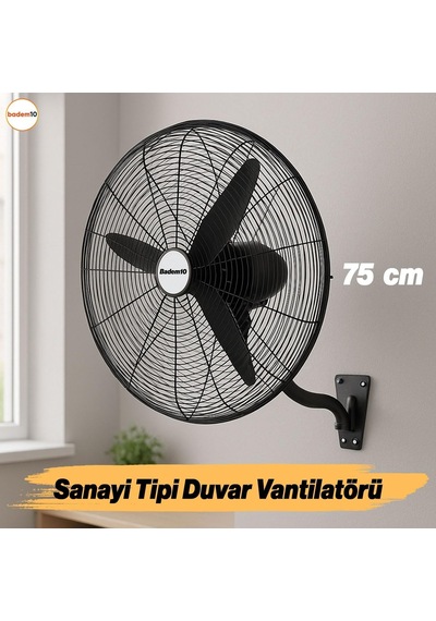 Ayrex Sanayi Tipi 75 Cm 210 W Duvar Vantilatörü Endüstriyel Geniş Sessiz Duvara Monte Fan