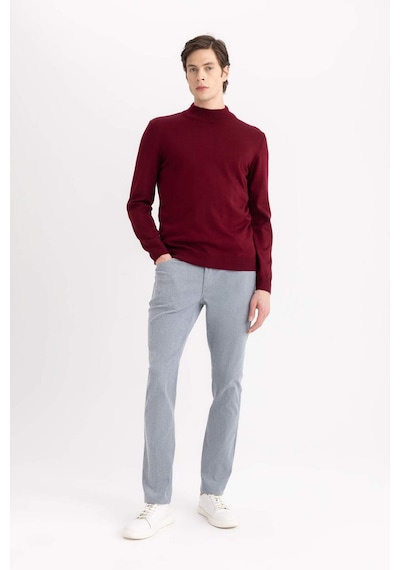 Defacto Slim Fit Dar Kesim Kazak B7851axnsbr45 Bordo