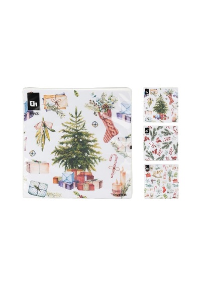 Boyner Evde Kağıt Peçete 33x33cm 16 Adet 3 Desen, 5003097272