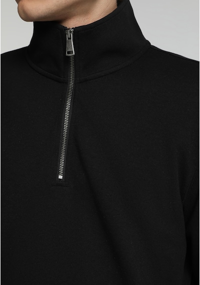 Colin's Colins Regular Fit Dik Yaka Düz Erkek Siyah Sweatshirt Cl1082805 Q1.v2 Blk