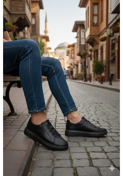 Fort 2626 Rochi Ryt Rahat Hafif Lastikli Giyim Sneaker Erkek Ayakkabı Siyah