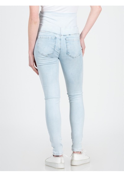 Busa Hamile Esnek Karın Bantlı Beli Ayarlanabilir Skinny Kot Pantolon Buz Mavisi-buz Mavisi