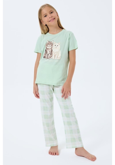 Rolypoly Kız Çocuk Yeşil Pijama Takım Rp3808-c-v2 Yeşil