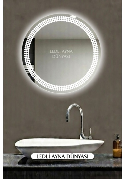 60 Cm Beyaz Ledl,banyo Antre Makyaj Aynası Ledli Ayna Beyaz - Gümüş