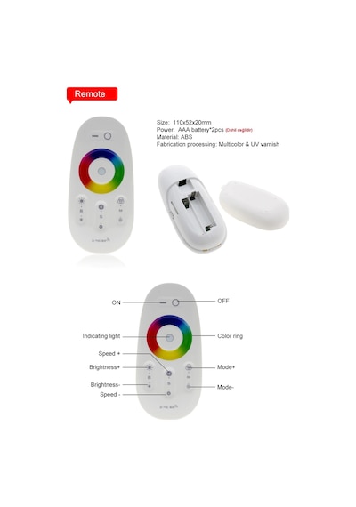 Rgb Led Dokunmatik (Touch) Rf Kumanda+Kontrol Paneli 12V-24V–18A