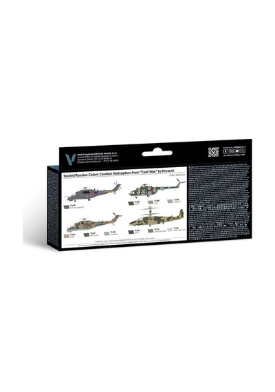 Vallejo 71601, 8x18 Ml. Iı. Dünya Savaşı Sonrası Sovyet/rus Renkleri Model Air Boya Seti Standart