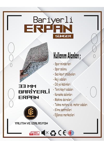 Ses Yalıtımı 33 Mm Bariyerli Erpan Ses Yalıtımı 33 Mm Bariyerli Erpan