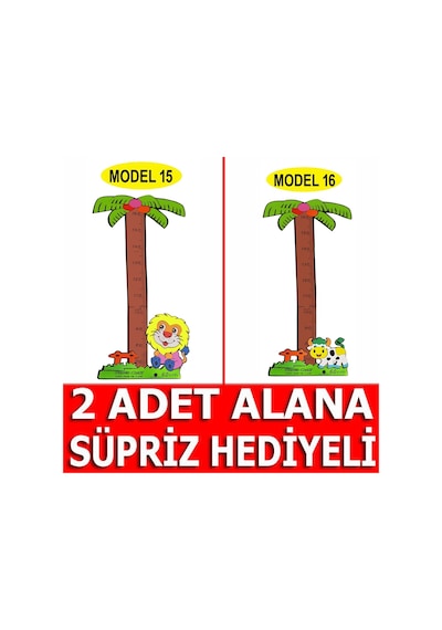Boy Ölçer Sticker Zürafa Aslan Kuş Ayıcık Büyüme Tablosu Cetveli (283263921)