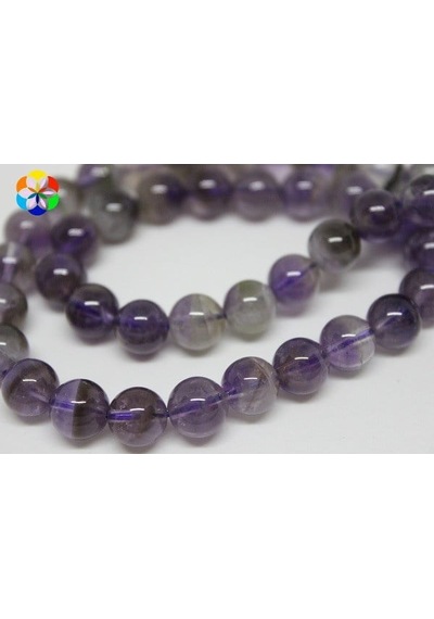 Ametist Taşı YARIM Dizi 8mm (18cm uzunluğundadır)