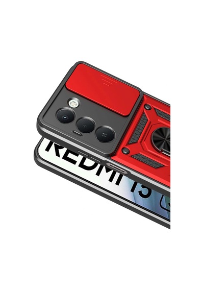 Xiaomi Redmi 15 4g Pars Lens Yüzüklü Silikon - Kırmızı