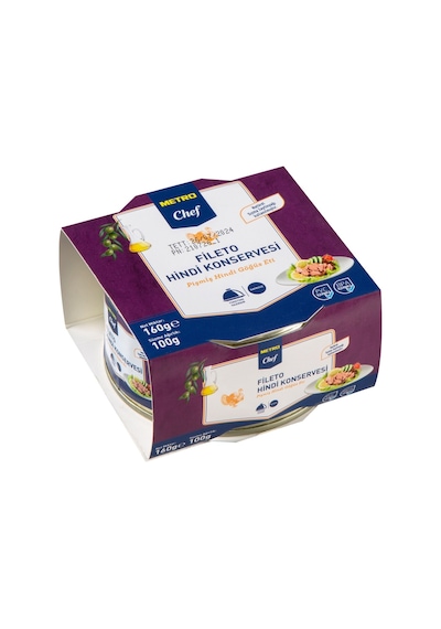 Metro Chef Hindi Fileto 160 G - Yüksek Proteinli, Zeytinyağlı Konserve 3'li Ekonomik Paket - 3 Tarı