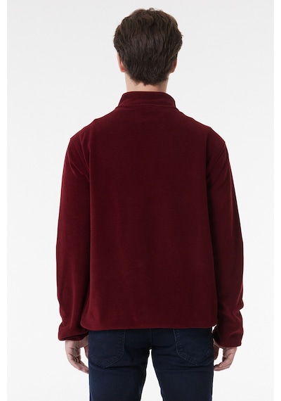 Lee Regular Fit Normal Kesim Dik Yaka Yarım Fermuarlı Bordo Polar L212208810 Bordo