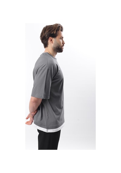 Madmext Oversize Füme Erkek Tişört 4978 Füme