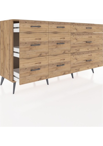 Kronos Konsol 9 Çekmeceli 176x59x99 Çam-çam Çam-çam