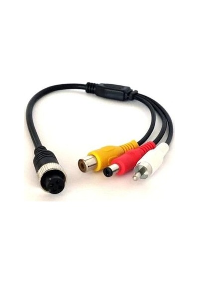 4 Pin Dişi To Rca Görüntü Dişi + Rca Ses Erkek + Dc Erkek Çeviri