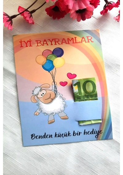 Uçan Kuzucuk Bayram Kartı - Bayram Tebrik Kartı - Bayram Harçlık