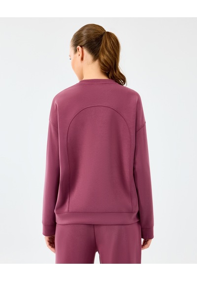 Skechers W Lounge Loose Crew Neck Sweatshirt Kadın Bordo Sweatshirt S2510052-3877 Bordo