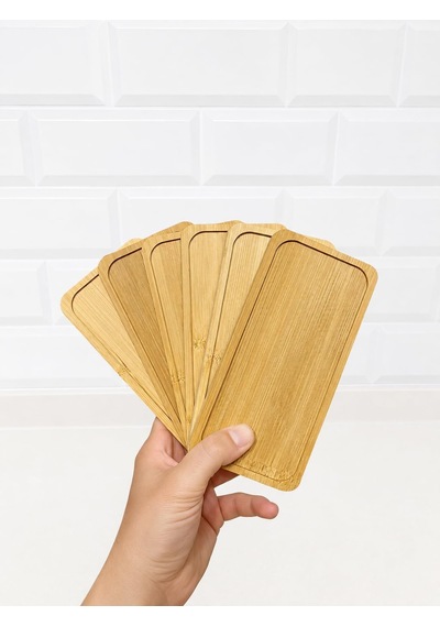 Bambu 6 Adet Sunumluk Set 17x8 Cm, Dikdörtgen Çok Amaçlı Tepsi Çok Renkli