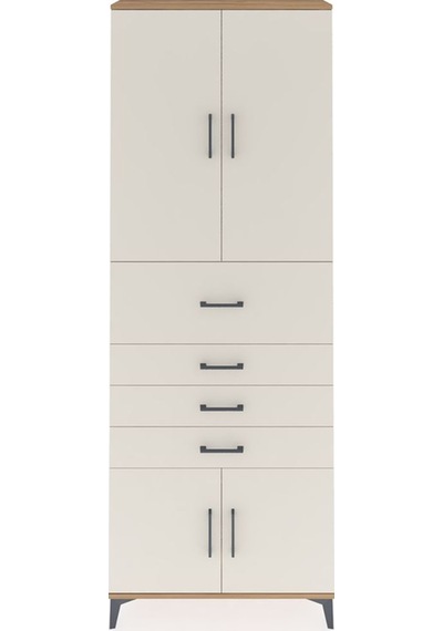 Arges Dolap 4 Raflı 4 Çekmeceli 4 Kapaklı 88x30x243 Çam-aytaşı Çam