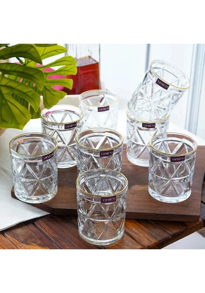 6'lı Kristal Meşrubat Bardağı 300 Ml Renkli