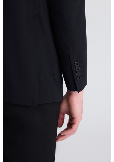 D's Damat Ds Damat Comfort Siyah Düz Kumaş Ceket 5hc04st15404m 001