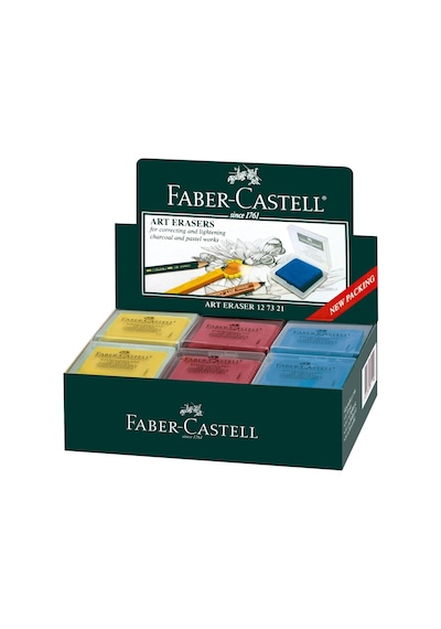 FABER CASTELL HAMUR SİLGİ RENKLİ PLS.KUTULU 18 Lİ