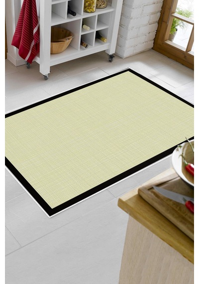 Kaymaz Taban Djt Banyo Mutfak Salon Halı Trend Dokuma Desen E5007 Açık Sarı Bej