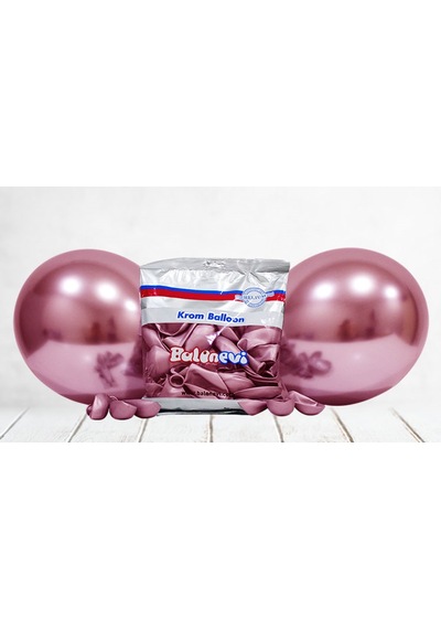 Krom Parlak 12" Balon 50 Adet Pembe